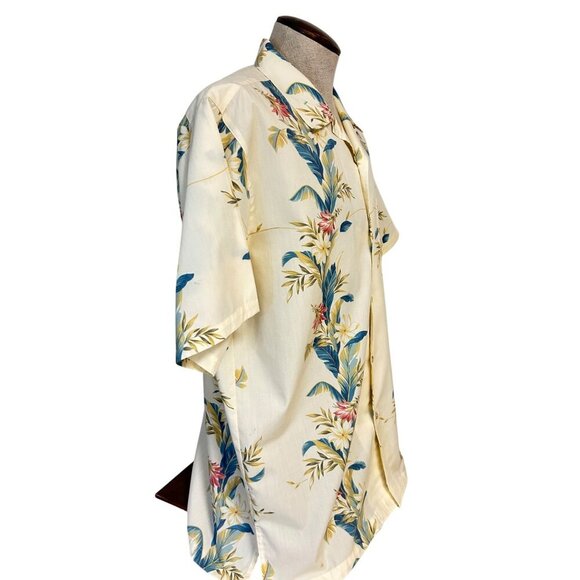 Vintage Mango Okinawa Original Hawaiian Shirt Floral Print Short Sleeve Large - Picture 2 of 7